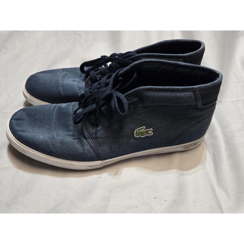 Lacoste Ampthill CS Mid Blue Chukka Sneakers Men's Size 12